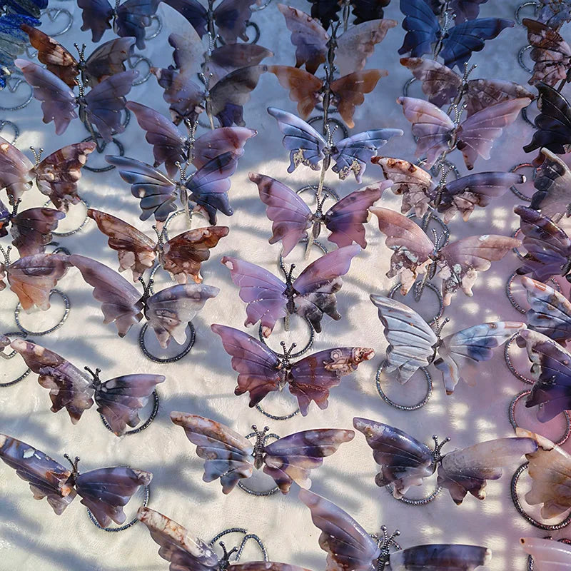 Natural Crystal Wing Carving, About 20 cm