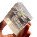 Natural Polished Cube Crystals Stone Mineral Specimen White Rainbow Calcite Cube for Decoration