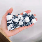 Natural Polished Gemstone Zebra Jasper Tower Point Crystal Decor