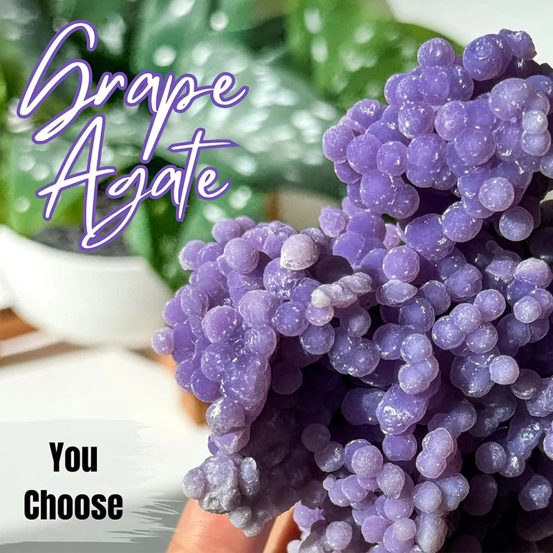 Natural Purple Grape Agate Crystal Raw Rough Stone for Decorative Purpose - Standard