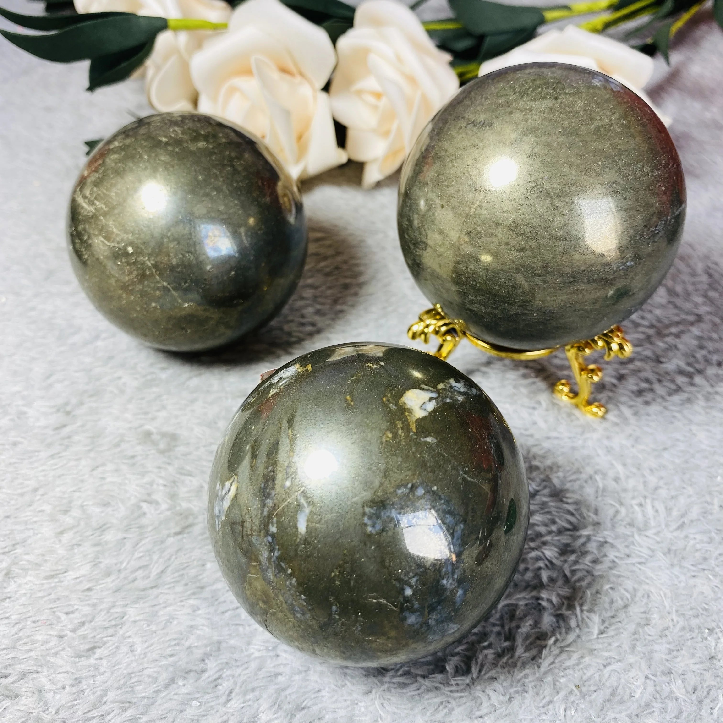 Natural Pyrite Sphere Crystal Ball Home Decoration