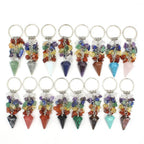 Rainbow Tumbled-Stone Keychain