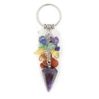 Rainbow Tumbled-Stone Keychain