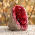 Natural Red Quartz Geode Cluster Mineral Specimen Home Decor for Crystal Collectors