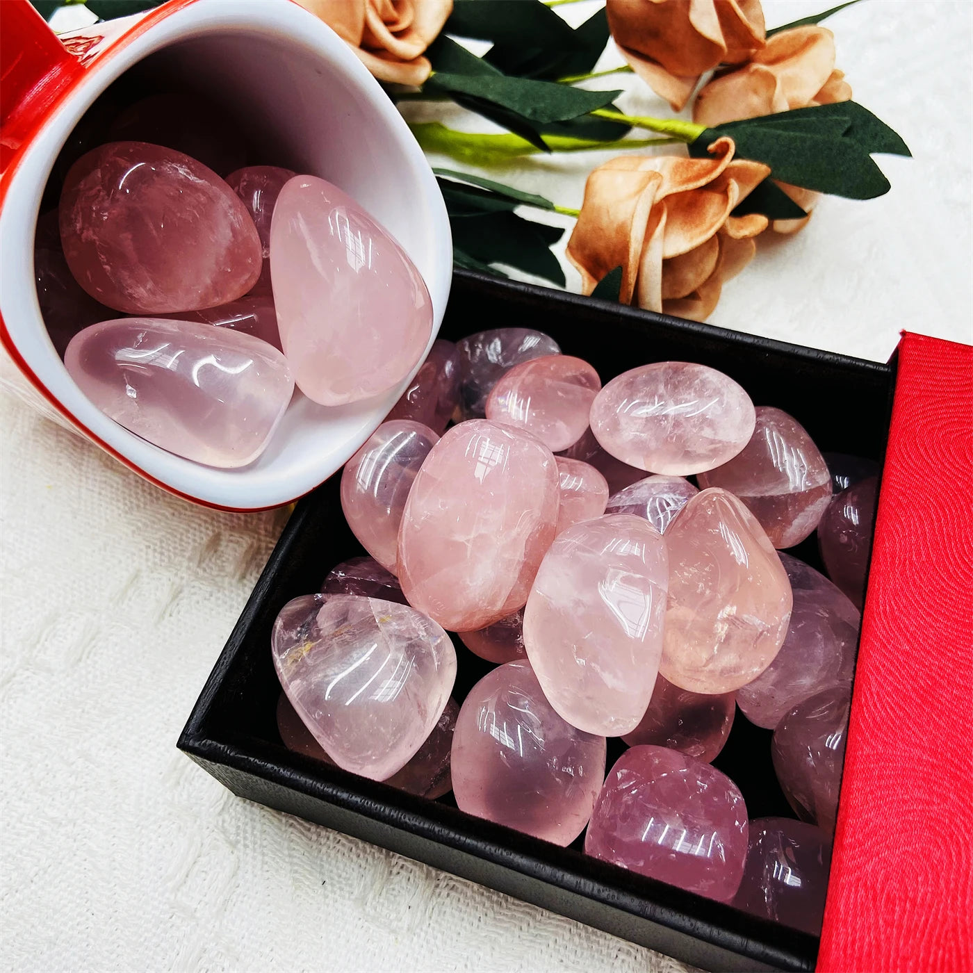 Natural Rose Quartz Tumble Stone Nature Crystal Gravel Rose Quartz Chips Tumbled Stone