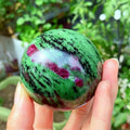 Natural Ruby Fuchsite Sphere Polished Crystal Ball Gemstone Sphere - Standard