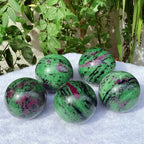 Natural Ruby Fuchsite Sphere Polished Crystal Ball Gemstone Sphere