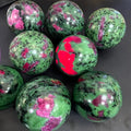 Natural Ruby Zoisite Crystal Ball Polished Crafts Sphere for Home Decor and Mineral Gift