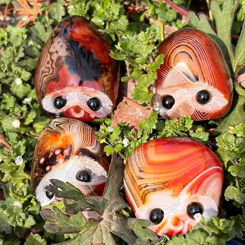 Sardonyx Hedgehog Crystal Carving — Sardonyx