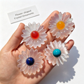 Natural Selenite Daisy Flower Carving Hand-Carved Crystal Crafts Decor, & - Standard