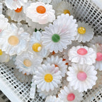 Natural Selenite Daisy Flower Carving Hand-Carved Crystal Crafts Decor, &