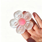Natural Selenite Daisy Flower Carving Hand-Carved Crystal Crafts Decor, &