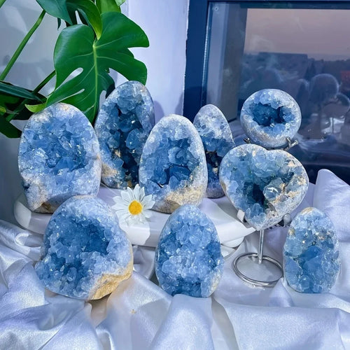 Blue Celestite Geode Cluster - 1 kg Lot - 1 kg lot