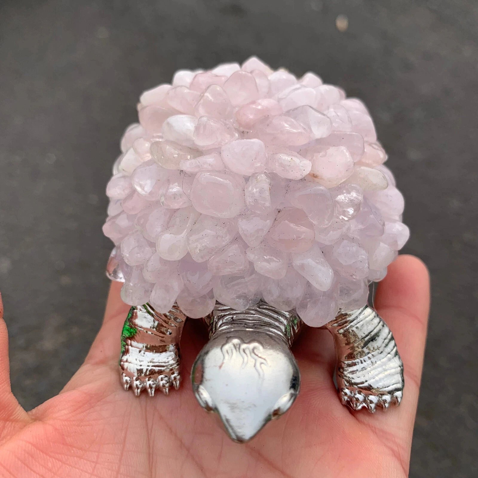 Natural Tortoise Natural Amethyst Turtle Silver Handcrafted Gemstone Purple Unique Gift Crystal Decor
