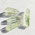 Natural Transparent Green Quartz Double Terminated Prasiolite DT Crystal Tower for Decor
