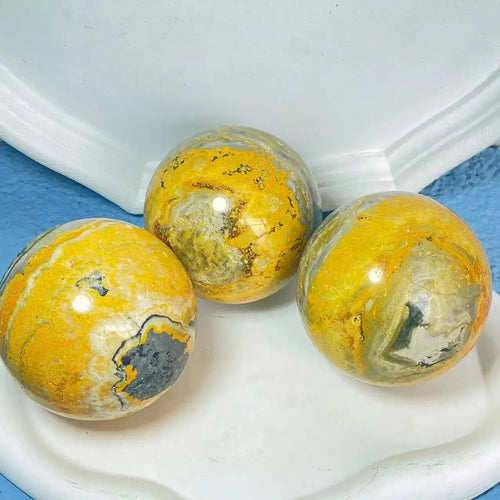 Nature Crystal Bumblebees Jasper Sphere Stone Ball for Home Decoration