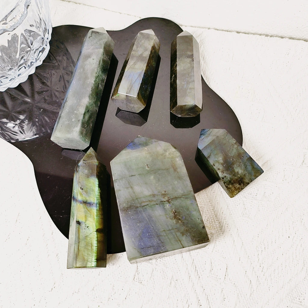 Nature Crystals Stones Labradorite Point Obelisk Tower for Decorations