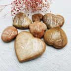 Pink Moonstone Heart With Flash Crystal Hearts for Decoration