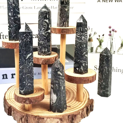 Black Crazy Lace Agate Tower - 1 piece