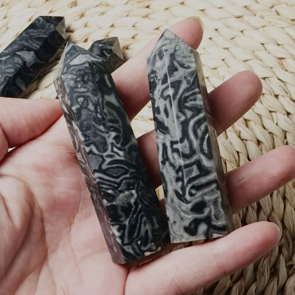 Black Crazy Lace Agate Tower