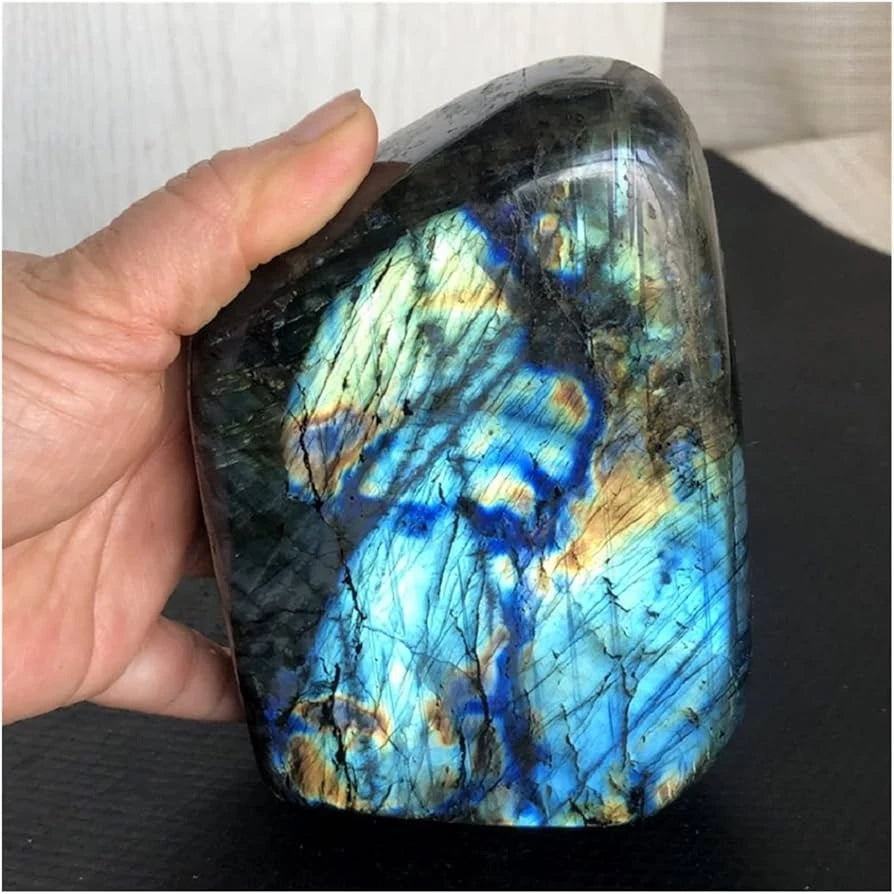 Polished Blue Flash Natural Labradorite Freeform Stone for Crystal Gifts