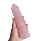 Polished Medium Size Obelisk Pink Rose Quartz Crystal Tower for Home Decor Stone