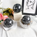 Polished Shiny Black Glitter Crystal Sphere for Home Desktop Decoration