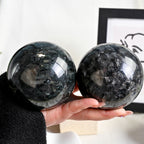 Polished Shiny Black Glitter Crystal Sphere for Home Desktop Decoration
