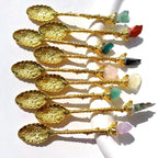Price 12cm Amethyst Mini Cluster Flower Crystal Tea Spoon Raw Stone Crystal Coffee Spoon