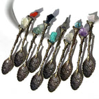 Price 12cm Amethyst Mini Cluster Flower Crystal Tea Spoon Raw Stone Crystal Coffee Spoon