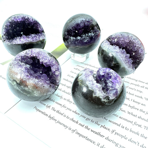 Natural Rock Amethyst Geode Sphere Quartz Crystal Amethyst Geode Business Gift