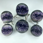 Natural Amethyst Quartz Druzy Geode Sphere