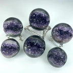 Natural Amethyst Quartz Druzy Geode Sphere