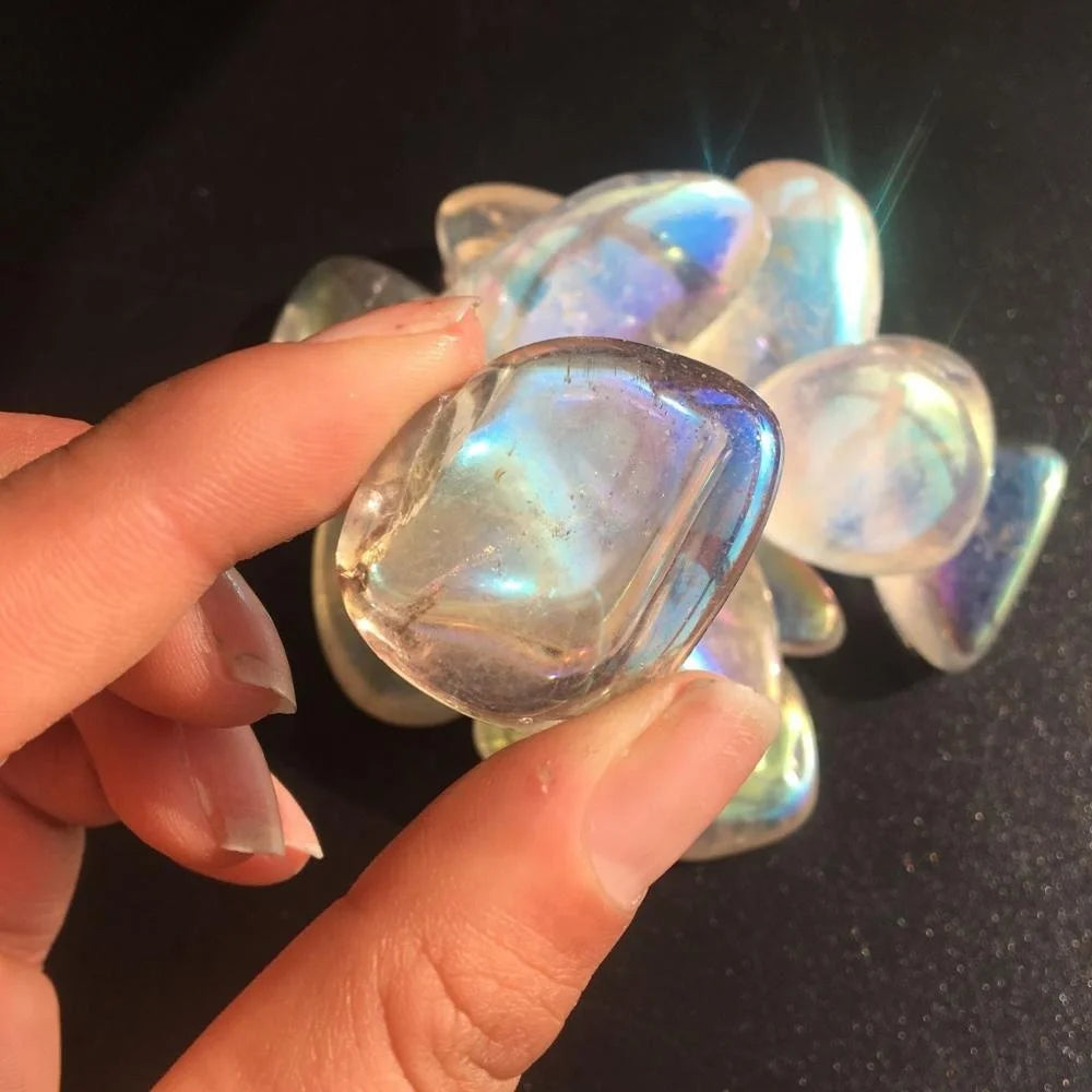 Rainbow Clear Quartz Tumbled Crystal Stones for &