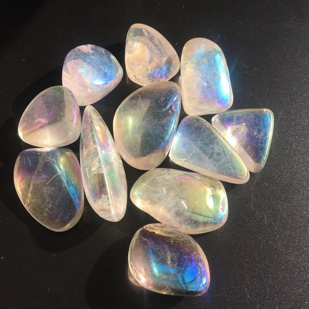 Rainbow Clear Quartz Tumbled Crystal Stones for &