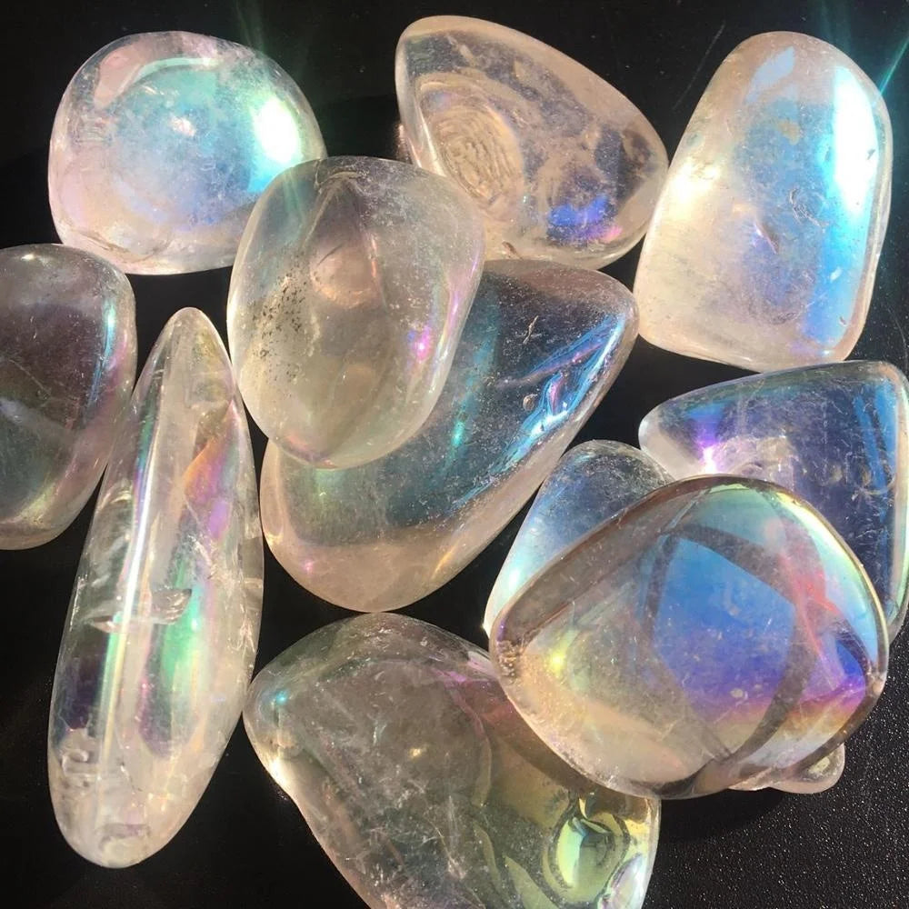 Rainbow Clear Quartz Tumbled Crystal Stones for &