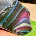 Rainbow Obsidian Slice Natural Colorful Obsidian Slab Hand Polished Crystal Stone Home Office Desk Decoration