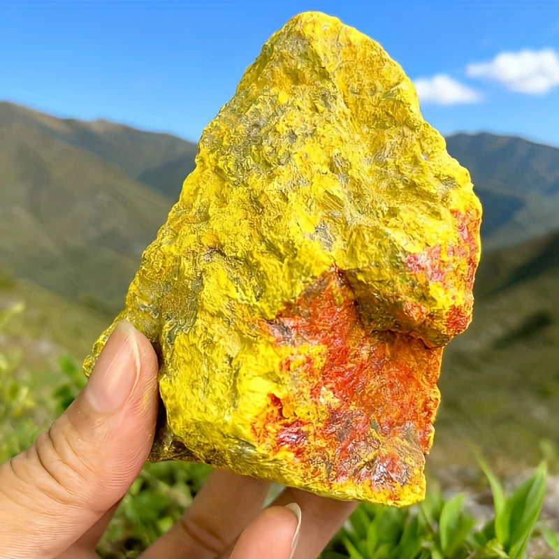 Rare Natural Red Orpiment Rough Stone Specimen - Realgar Stone Minerals, Bohemian Style for Home Decor & Holiday Gift