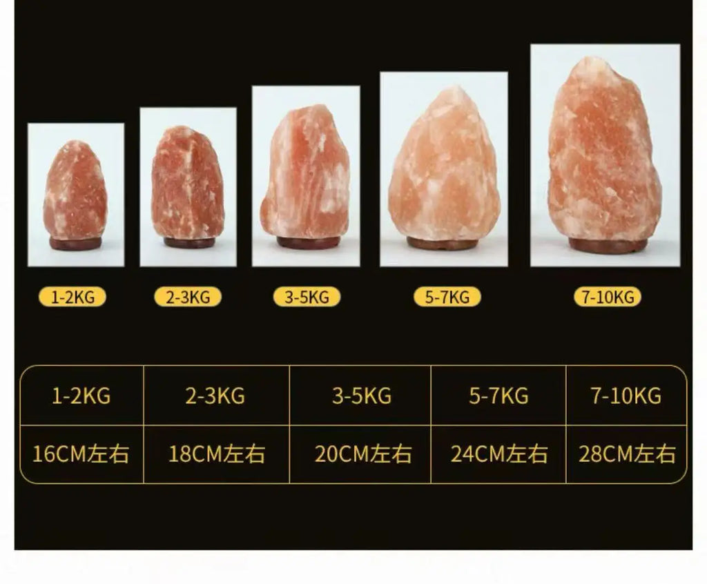 Raw Himalayan Salt Crystal Lamp Natural Pink Rock Salt Lamp Wooden Base Bedroom Living Room Decor Relaxing Lig