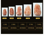 Raw Himalayan Salt Crystal Lamp Natural Pink Rock Salt Lamp Wooden Base Bedroom Living Room Decor Relaxing Lig