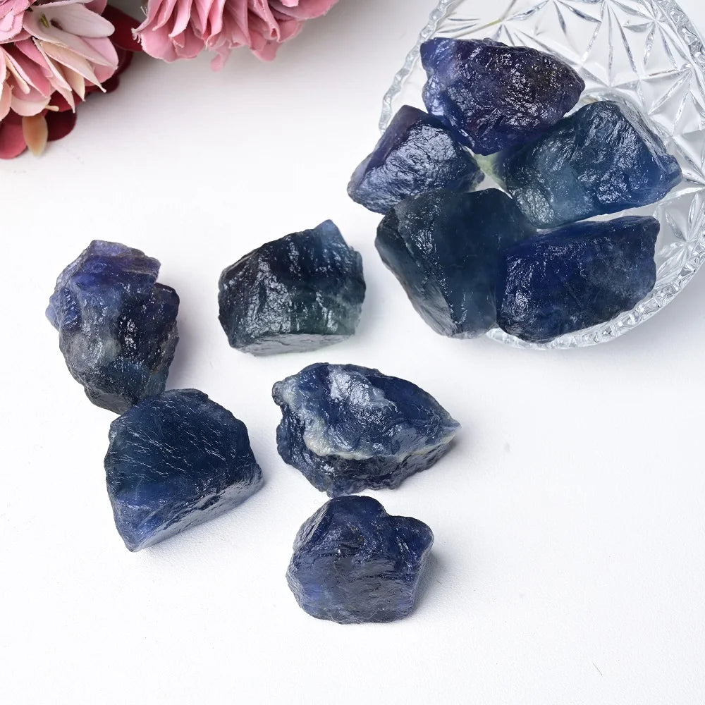 Natural Blue Fluorite Raw Stone, 3-5 cm