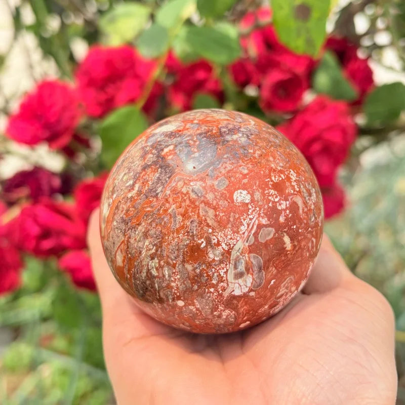 Whoselase Natural Money Agate Sphere Natural Crystal Suitable for Home and Office Decor Great Gift for Christmas and Birthdays