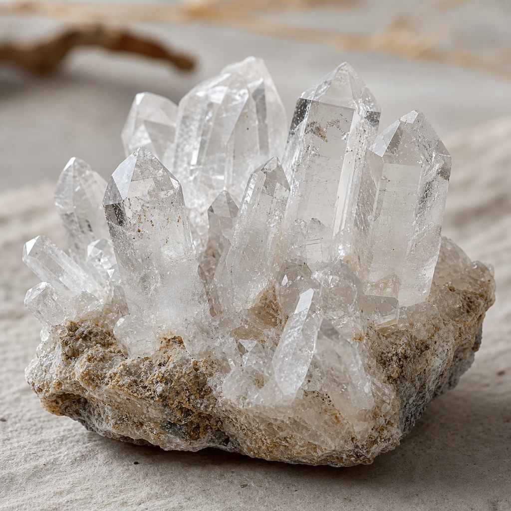 Raw Clear Quartz Cluster Decor