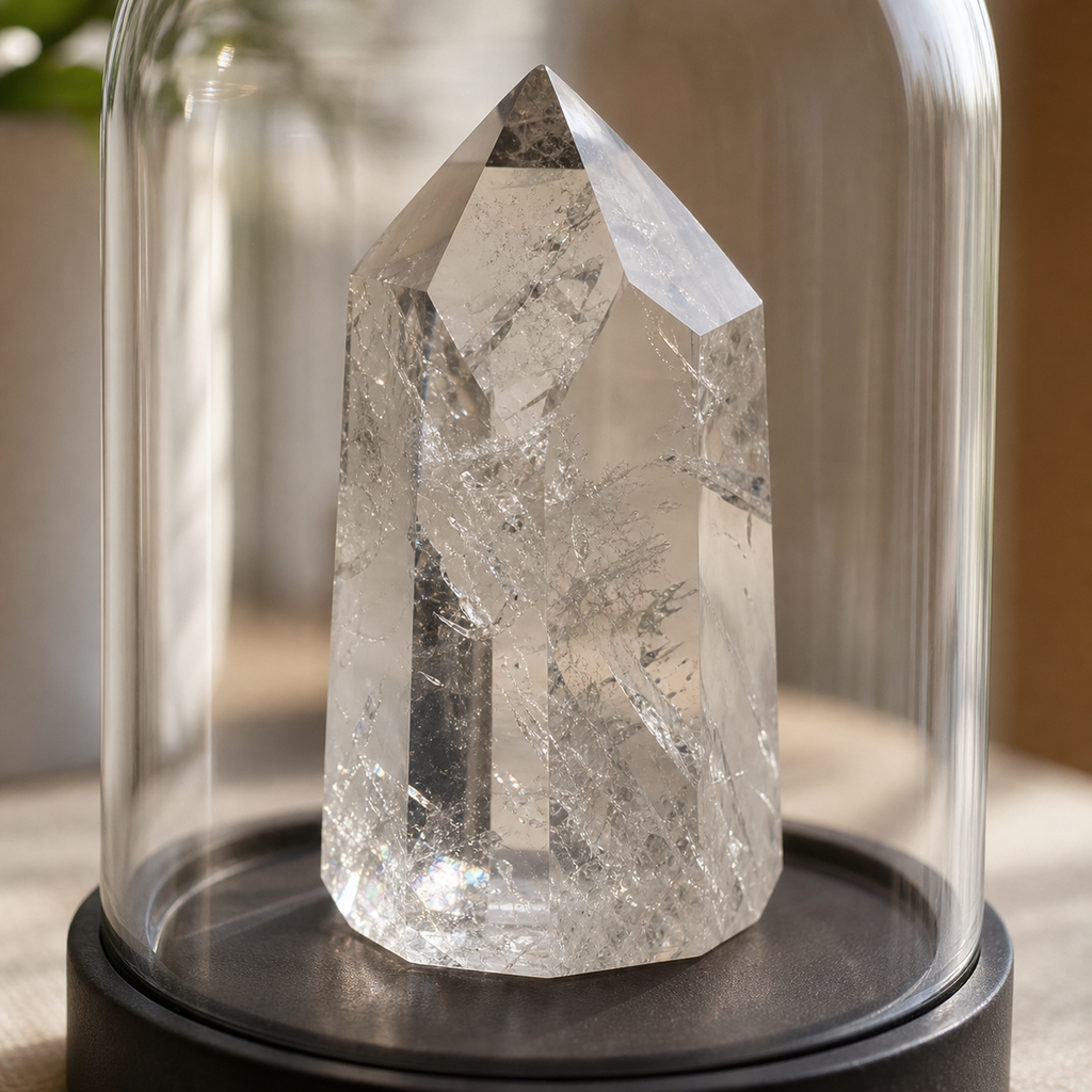 Crystal Point Glass Dome Display