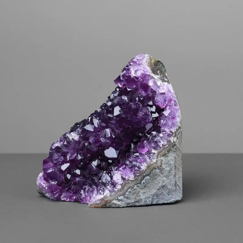 Purple Amethyst Geode Cluster - side product view