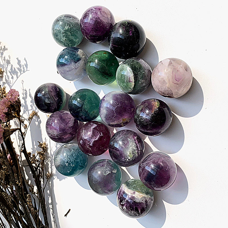 Natural Colorful Fluorite Sphere - assorted sphere view