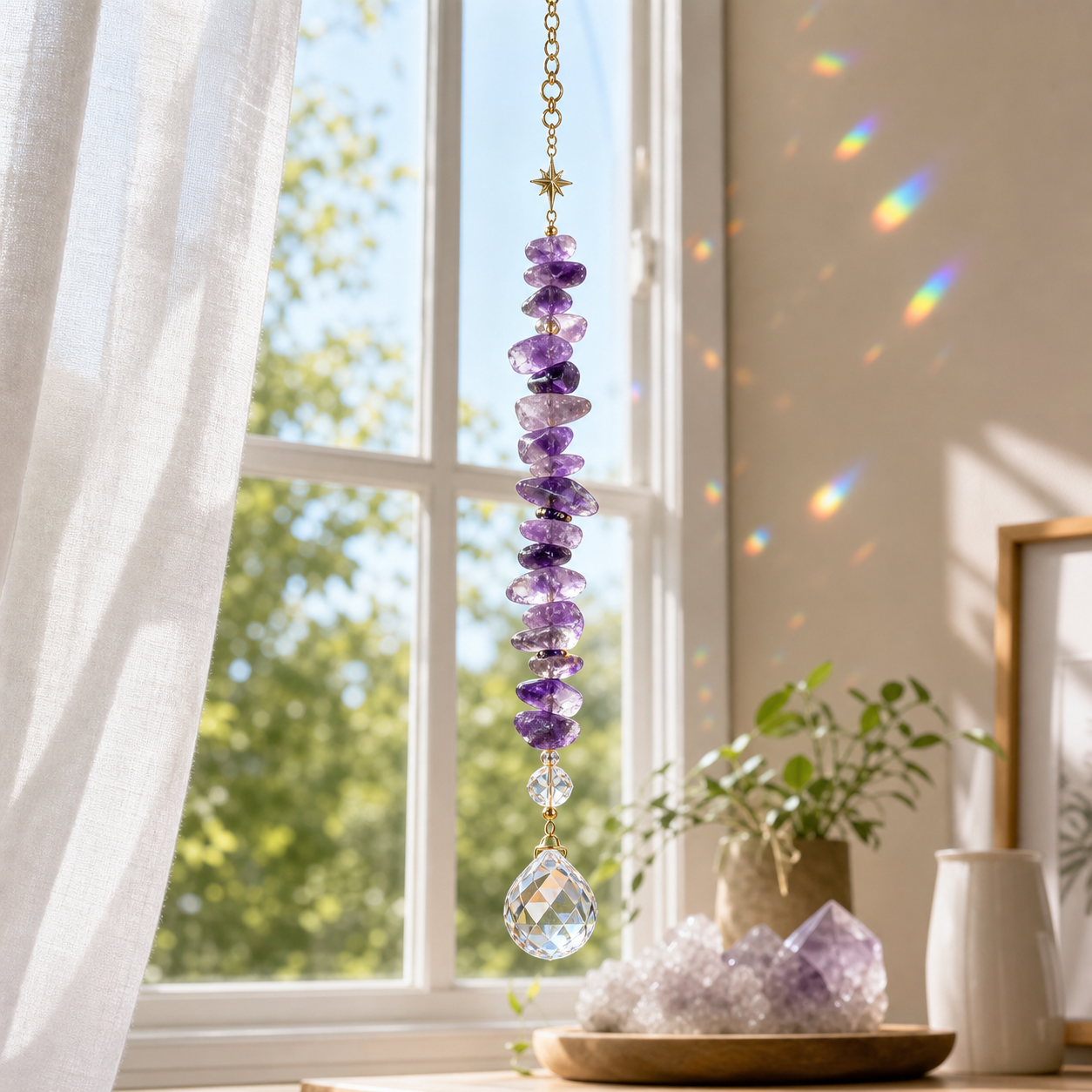 Amethyst Chip Suncatcher