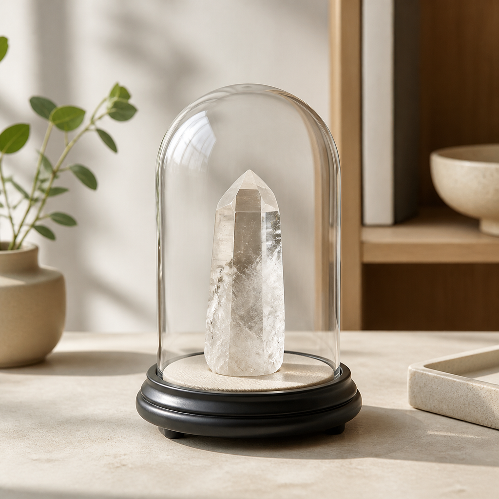 Crystal Point Glass Dome Display