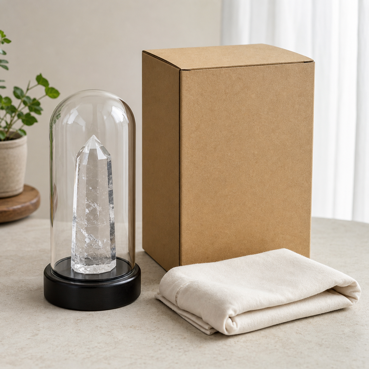 Crystal Point Glass Dome Display