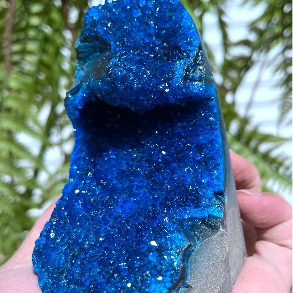 Rainbow quartz geode cluster product view 1